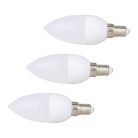 3 db 3W gyertya LED izzó tejüveg búrával / E14 foglalatba - hideg fehér