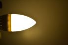 3 db 3W gyertya LED izzó tejüveg búrával / E14 foglalatba - hideg fehér