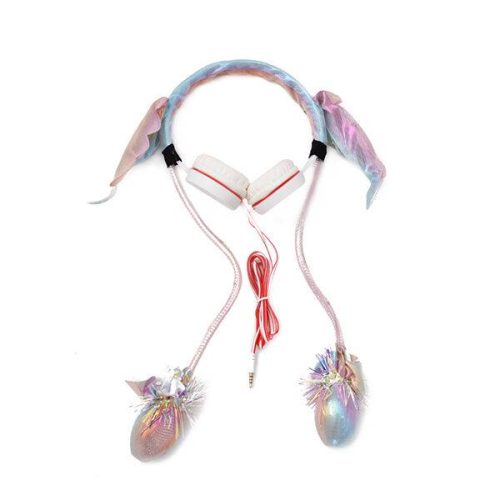 Világító fejhallgató mozgatható szárnyakkal (16083) - rózsaszín