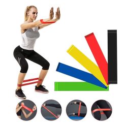   Erősítő fitnesz szalag szett, edzéshez – gumiszalag / 5 féle erősséggel (LT-005)