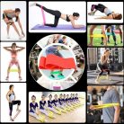 Erősítő fitnesz szalag szett, edzéshez – gumiszalag / 5 féle erősséggel (LT-005)