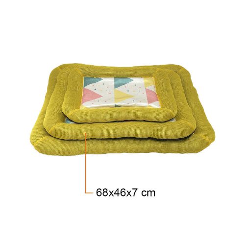 Kényelmes fekhely – kutyapárna / sárga 68x46x7 cm