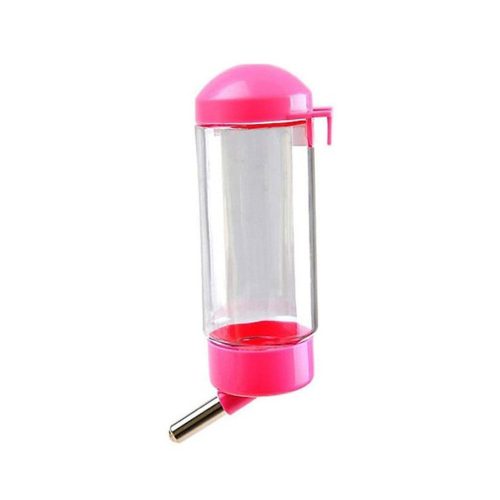 Kisállat itató 80ml / ketrecre szerelhető, fémcsőrös, golyós – rózsaszín (BPS-1258)