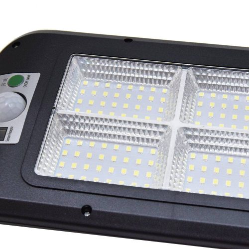 Extra fényes napelemes kültéri LED lámpa, 120W – 128 LED, távirányítóval (HS-8013)
