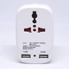 Univerzális hálózati átalakító 2 db USB bemenettel / World to Europe dugvilla