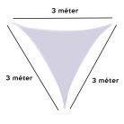 Napvitorla / 3x3 méteres, háromszögletű árnyékoló ponyva - fehér