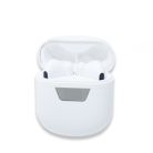 Vezeték nélküli Bluetooth fülhallgató / tokba épített töltővel és digitális töltöttség jelzővel - felül nyitható fehér tokban (Mir4)