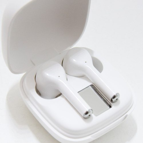 Vezeték nélküli Bluetooth fülhallgató / matt fehér töltő tokkal (Mir6)