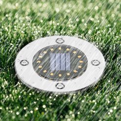   4 darab intelligens, napelemes kerti lámpa – leszúrható disc LED lámpa fényérzékelővel
