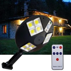   Napelemes indukciós kültéri körlámpa - 12 COB LED / mozgásérzékelő, beépített napelem panel