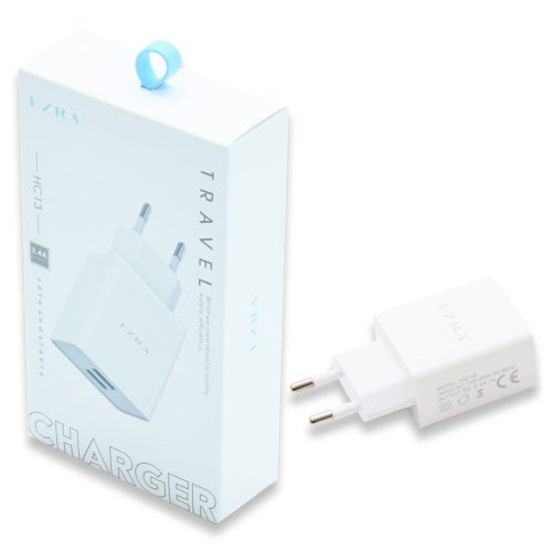 Ezra dupla USB hálózati adapter - DC 2.4A töltőfej (HC13)