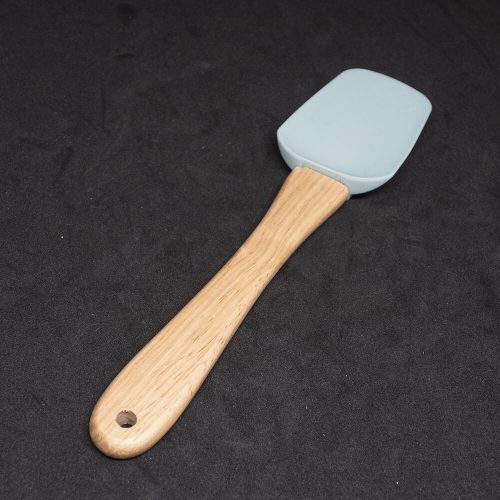 Kisméretű szilikon spatula - fa nyéllel / 19 cm (SK-1210)