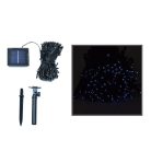 Napelemes karácsonyi égősor kültérre, 200 led - hideg fehér / 20 méter (970)