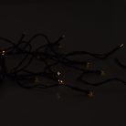 Ünnepi égősor zöld vezetékkel, elemes, 20 LED – meleg fehér / 2,8 méter (927)