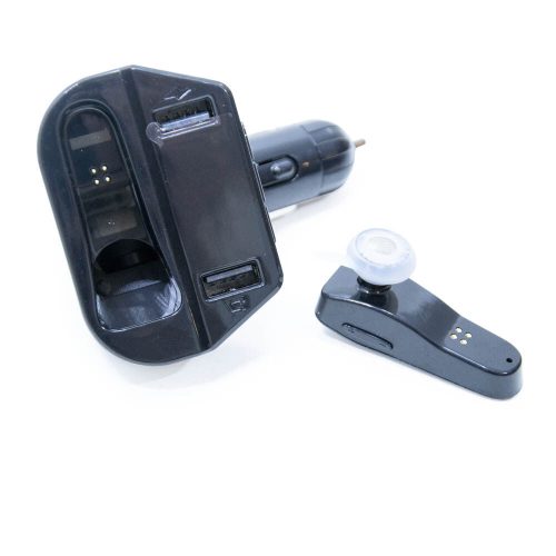 Bluetooth FM transzmitter headsettel / autós kihangosító, zenelejátszó, 2 db USB (V6)