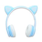 CatEar Bluetooth fülhallgató - LED fényekkel és cicafülekkel / kék