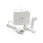Ezra vezeték nélküli Bluetooth fülhallgató - tokba épített töltővel / fehér (TWS17)