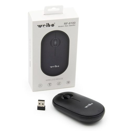 Weibo vezeték nélküli egér - lapos kialakítás / fekete (RF-6100)