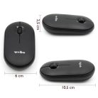 Weibo vezeték nélküli egér - lapos kialakítás / fekete (RF-6100)