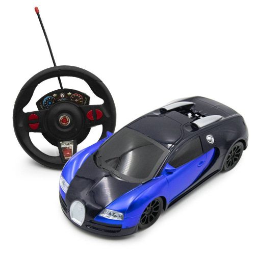 Kormánnyal is irányítható játék versenyautó / RC sportkocsi - kék