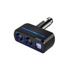 Autós szivargyújtó elosztó, 2 USB bemenettel, 120W