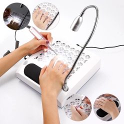   4in1 professzionális körmös felszerelés – lámpa, csiszológép és kéztámasztós porelszívó