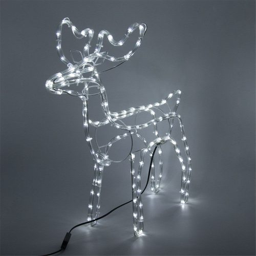 Karácsonyi LED szarvas beltérre / 60 cm, világító dekoráció - hideg fehér fénnyel