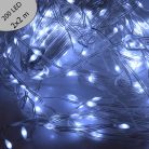 Karácsonyi vízesés izzósor, 200 LED – hideg fehér / 2x2 m
