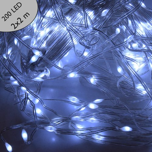 Karácsonyi vízesés izzósor, 200 LED – hideg fehér / 2x2 m