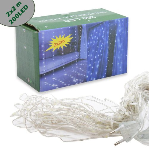 Karácsonyi vízesés izzósor, 200 LED – kék / 2x2 m