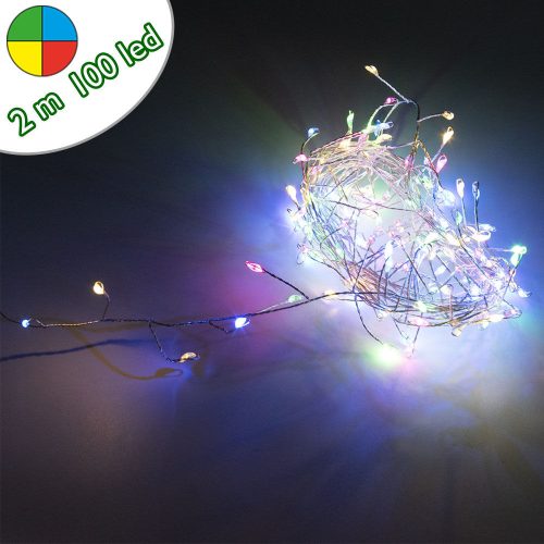 Karácsonyi drótos LED fényfüzér - multicolor, 100 ledes / 2 m