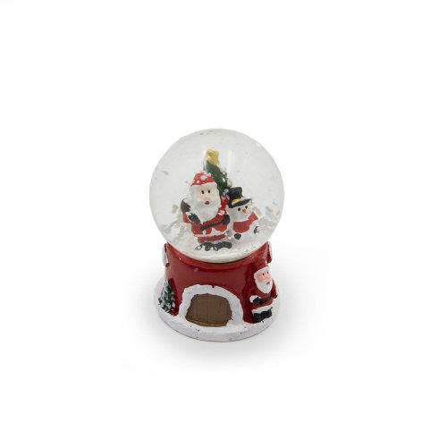 Karácsonyi mini hógömb - Mikulás és hóember / 7 cm
