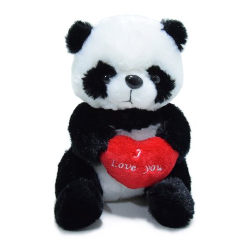 Panda szívecskével "I love you" felirattal, 25 cm 