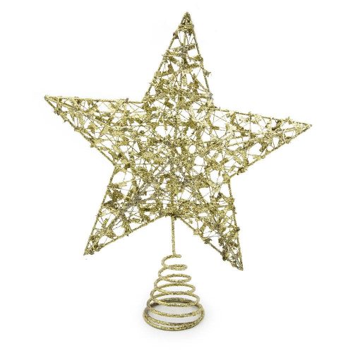 Csillag alakú karácsonyfa csúcsdísz / 25 cm - arany
