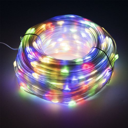 50 méteres flexibilis fénykábel / karácsonyi világítás, 8 világítási mód, multicolor