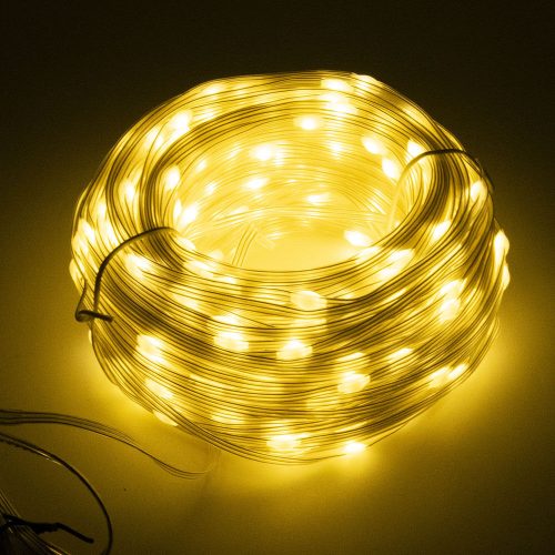 50 méteres flexibilis fénykábel / karácsonyi világítás, 8 világítási mód, meleg fehér