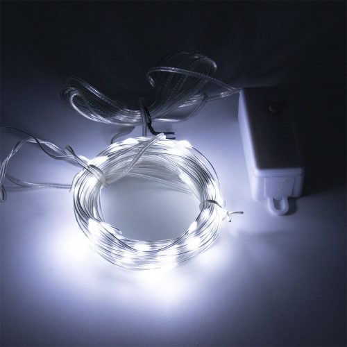 10 méteres flexibilis fénykábel / karácsonyi világítás, 8 világítási mód, hideg fehér
