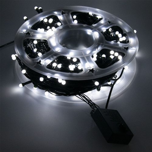 250 LED-es kültéri karácsonyi izzósor – hideg fehér / 50 méter