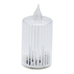 Csíkozott dekorációs LED gyertya, 8 cm