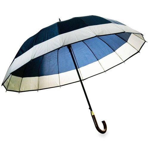Félautomata esernyő, kék-bézs