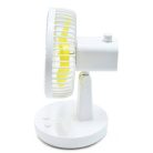 Asztali vezeték nélküli ventilátor, LED fénnyel - fehér-sárga
