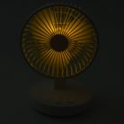 Asztali vezeték nélküli ventilátor, LED fénnyel - fehér-sárga