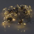 Átlátszó gömb alakú LED izzósor, távirányítóval, időzíthető, 8 világítás mód - 4,7 m