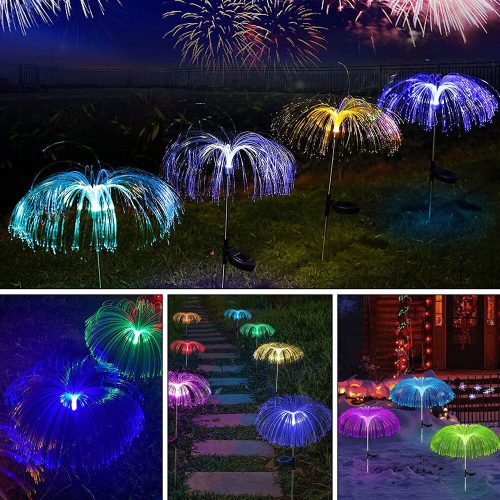 Kültéri napelemes medúza LED dekor lámpa szett - multicolor / 2 db