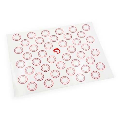 Tapadásmentes szilikon nyújtólap, piros körökkel - 40x30 cm
