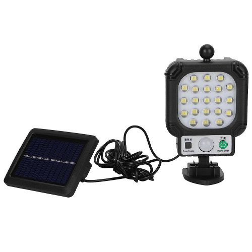 20 LED napelemes kültéri reflektor mozgásérzékelővel, hideg fehér fénnyel