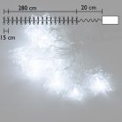 Karácsonyi hópelyhes LED fényfüzér - hideg fehér / 3 méter, 20 LED, elemes