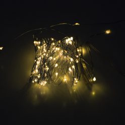   Karácsonyi LED fényfüzér - meleg fehér / 2 méter, 20 LED, elemes