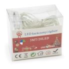 Karácsonyi fenyőfa alakú LED fényfüzér - multicolor / 2,8 méter, 20 LED, elemes