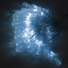 Karácsonyi mini csepp alakú LED fényfüzér - hideg fehér / 3 méter, 20 LED, elemes